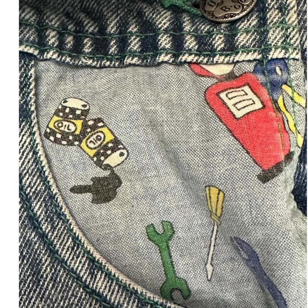 Vintage OshKosh Bgosh Joes Garage Acid Wash Denim Overalls Kids Blue 3T